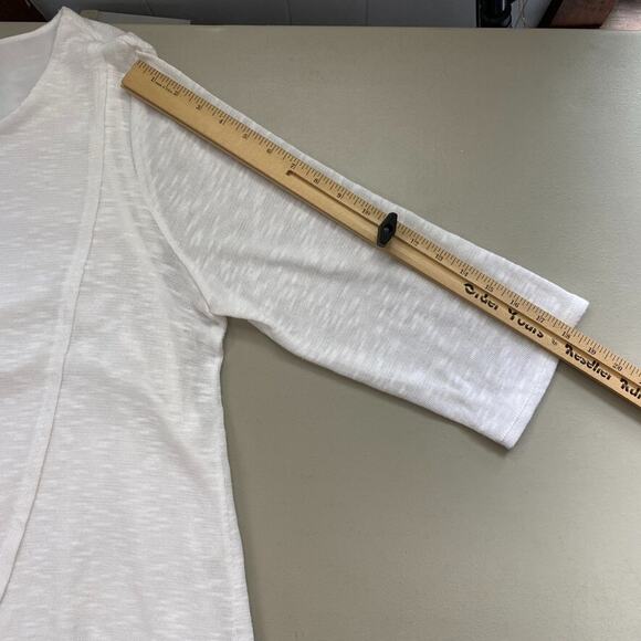 Chicos 3 Sweater White Layered Tulip Hem Semi Sheer Lagenlook Coastal Chic XL 1X - Picture 7 of 12